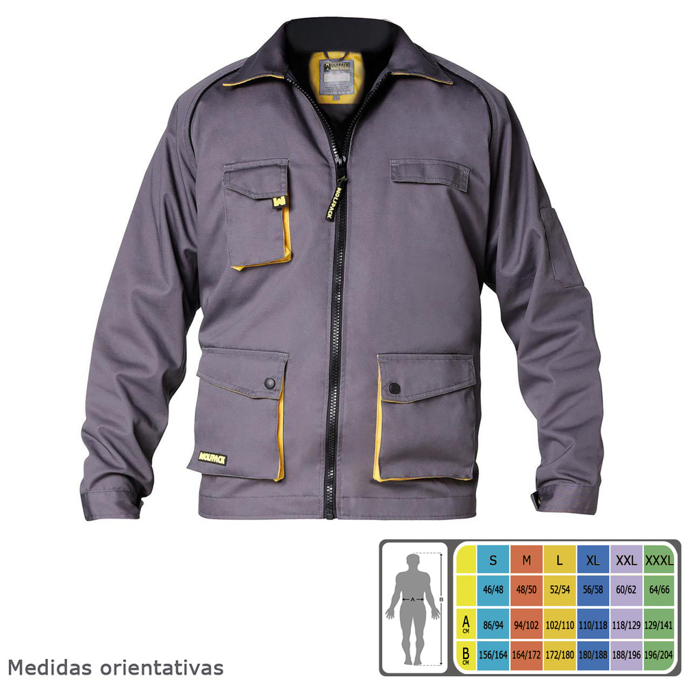 Chaqueta de Trabajo Gris/Amarillo Talla 2